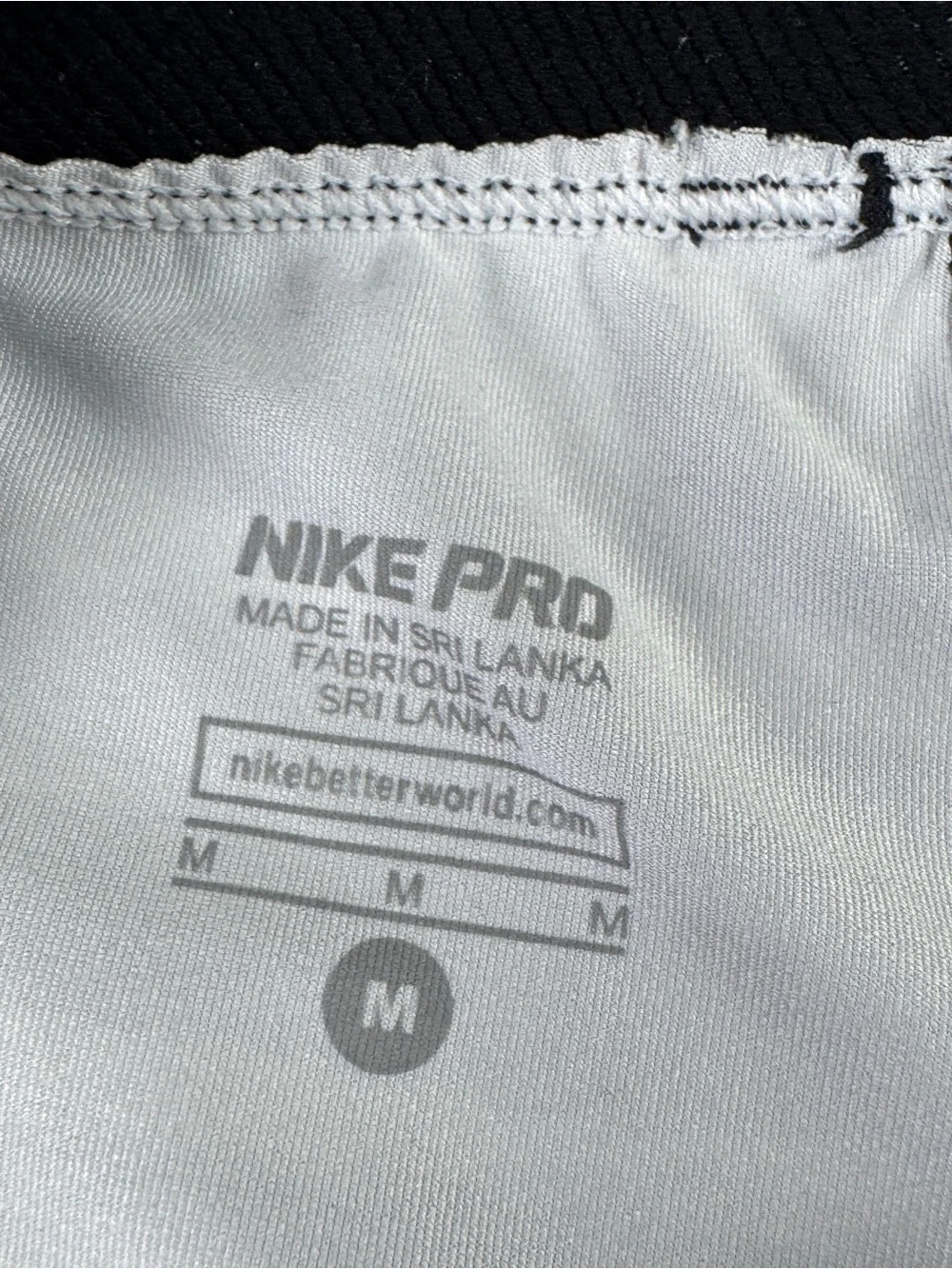 Nike Pro‎ Athletic Capri Womens M Medium Black Grey Pull On Mid Rise Skinny Leg